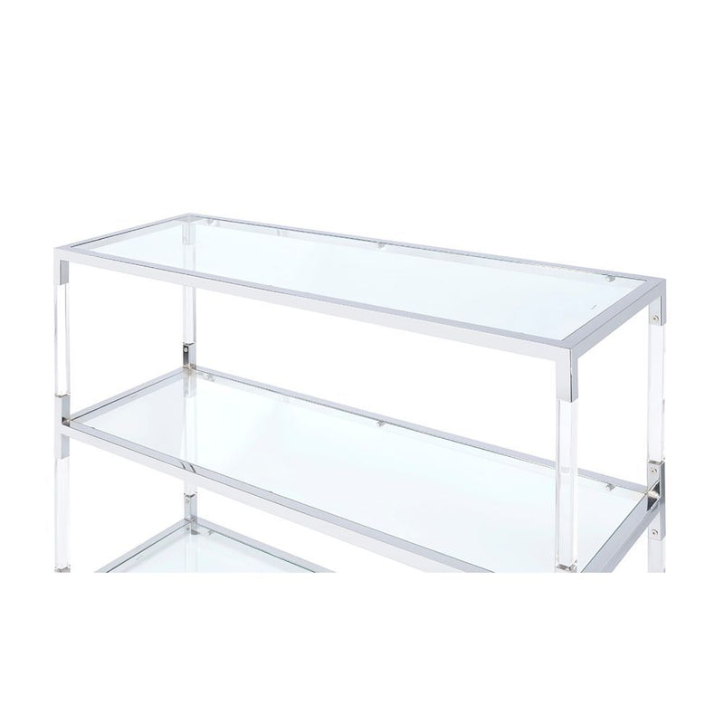 Raegan - TV Stand - Clear Acrylic, Chrome & Clear Glass