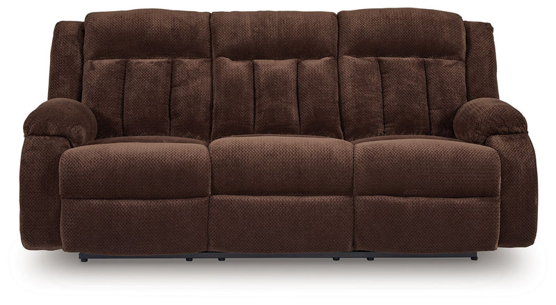 Free Wake - Chocolate - Reclining Power Sofa With Drop Down Table