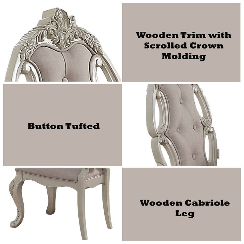 Ragenardus - Arm Chair (Set of 2) - Fabric & Antique White