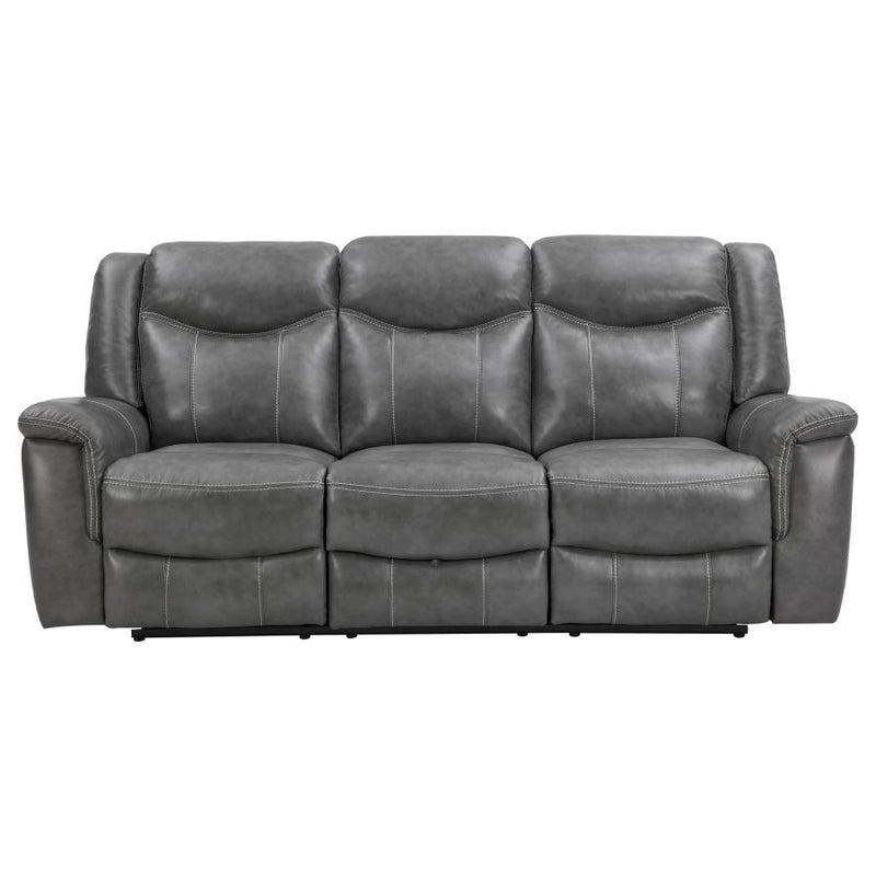 Conrad - Upholstered Padded Arm Motion Sofa - Gray