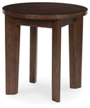 Korestone 2 - Round End Table - Dark Brown