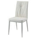 Kamaile - Side Chair (Set of 2) - Beige Synthetic Leather & Chrome