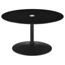Ganso - Round Metal Coffee Table With Tempered Glass Top