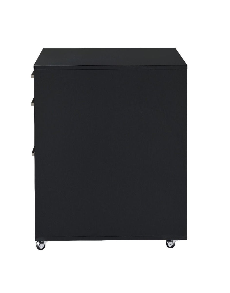 Coleen - File Cabinet - Black High Gloss & Chrome