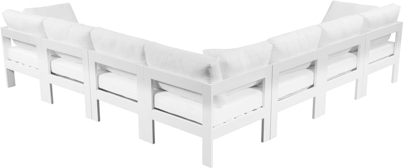 Nizuc - Outdoor Patio Modular Sectional 7 Piece - White - Metal