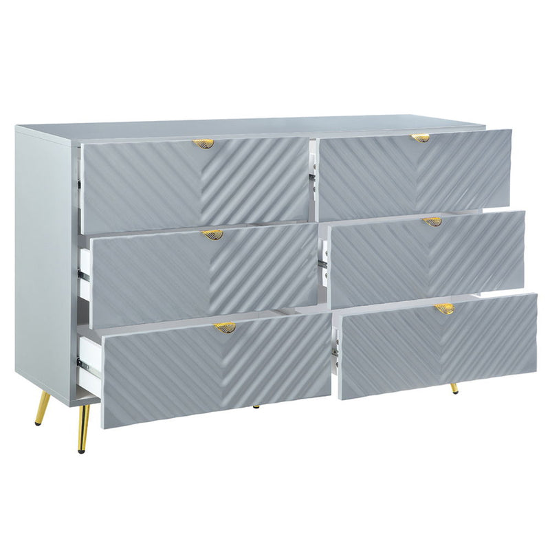 Gaines - Dresser - Gray High Gloss