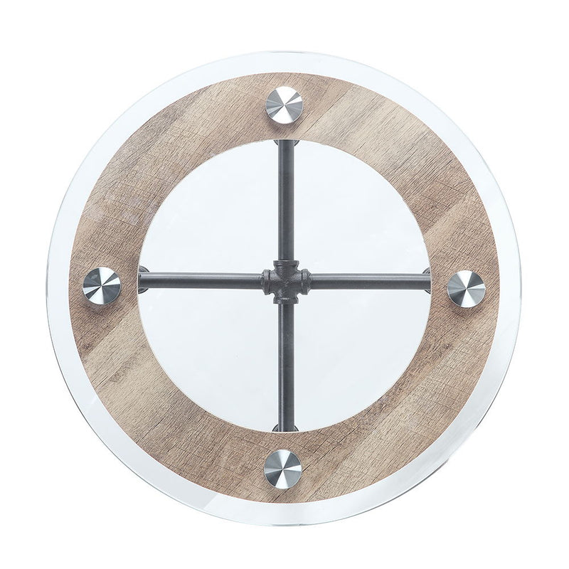 Brantley - End Table - Clear Glass & Sandy Gray