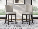 Neymorton - Upholstered Barstool (Set of 2) - Dark Grayish Brown