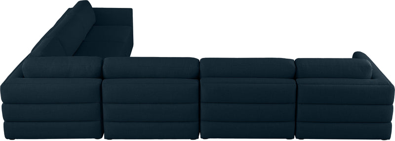 Beckham - Modular Sectional 6 Piece - Navy - Fabric - Modern & Contemporary