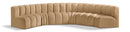 Arc - Velvet 6 Piece U-Shaped Modular Sofa