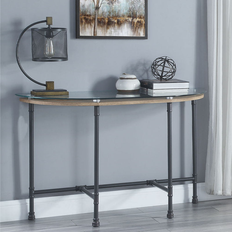 Brantley - Sofa Table - Clear Glass & Sandy Gray