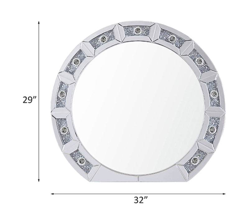 Noralie - 29" Accent Mirror - Mirrored & Faux Diamonds