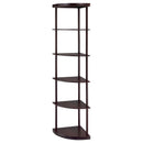 Bonwick - Wood 5-Shelf Corner Bookshelf - Cappuccino