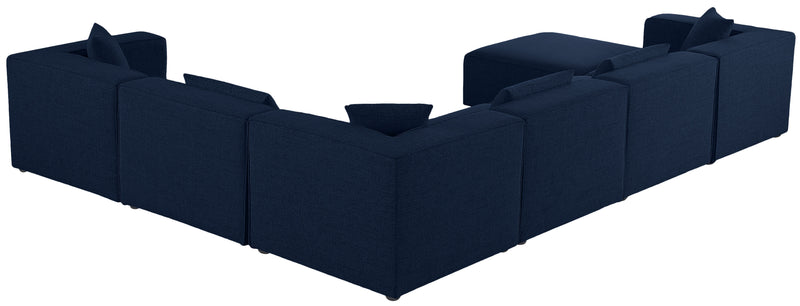 Cube - Modular Sectional 7 Piece - Navy - Fabric