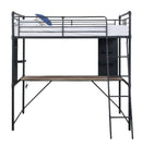 Cordelia - Twin Loft Bed With Desk - Antique Oak, Sandy Black & Dark Bronze Hand-Brushed