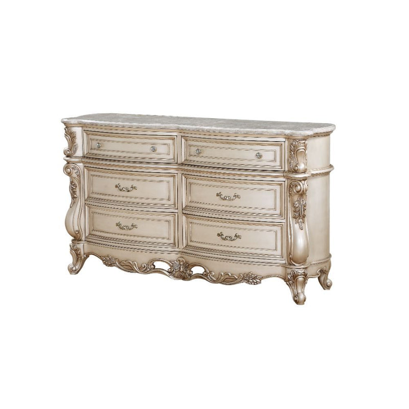 Gorsedd - Dresser With Marble Top - Marble Top & Golden Ivory