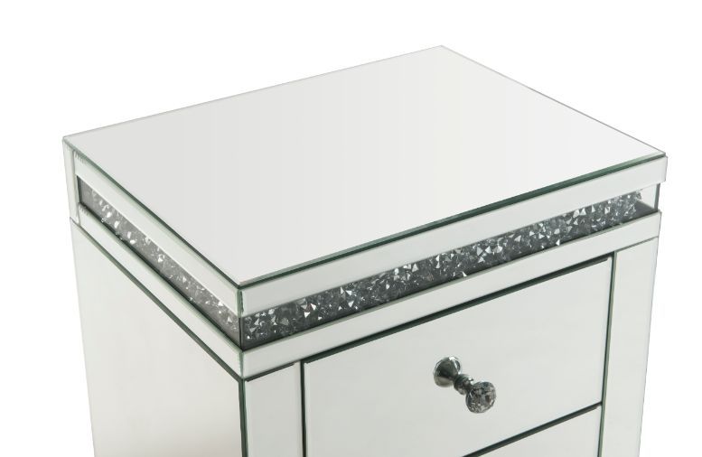 Noralie - Accent Table - Mirrored & Faux Diamonds