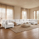 Hammond - Velvet Performance Fabric Upholstered 8 Piece U-Shaped Armless Sectional - Beige