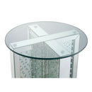 Nysa - 23" End Table - Mirrored & Faux Crystals