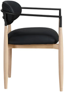 Riccio - Faux Leather Dining Arm Chair (Set of 2) - Natural Frame