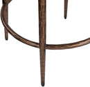 Ferro - Performance Fabric Upholstered Backless Bar Stool - Cream / Antique Bronze