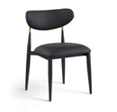 Ronda - Vegan Leather Upholstered Dining Side Chair - Black Legs