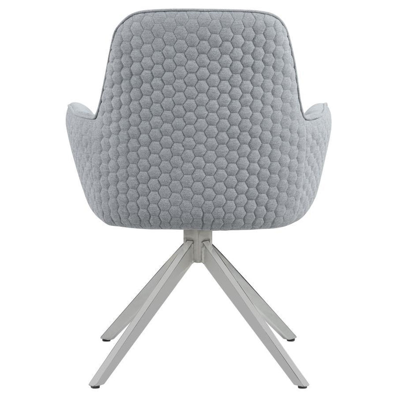 Abby - Fabric Upholstered Swivel Dining Arm Chair - Light Gray