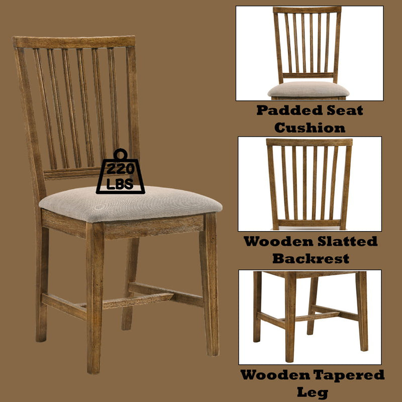 Wallace II - Side Chair (Set of 2) - Tan Linen & Weathered Oak