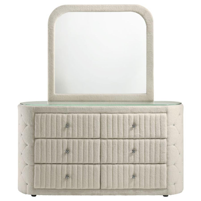 Sonya - 6-Drawer Upholstered Bedroom Dresser
