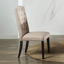 Gerardo - Side Chair (Set of 2) - Beige Linen & Weathered Espresso