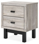 Vessalli - Two Drawer Nightstand - Black / Gray