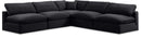 Comfy - 5 Piece Velvet Modular Corner Armless Sectional
