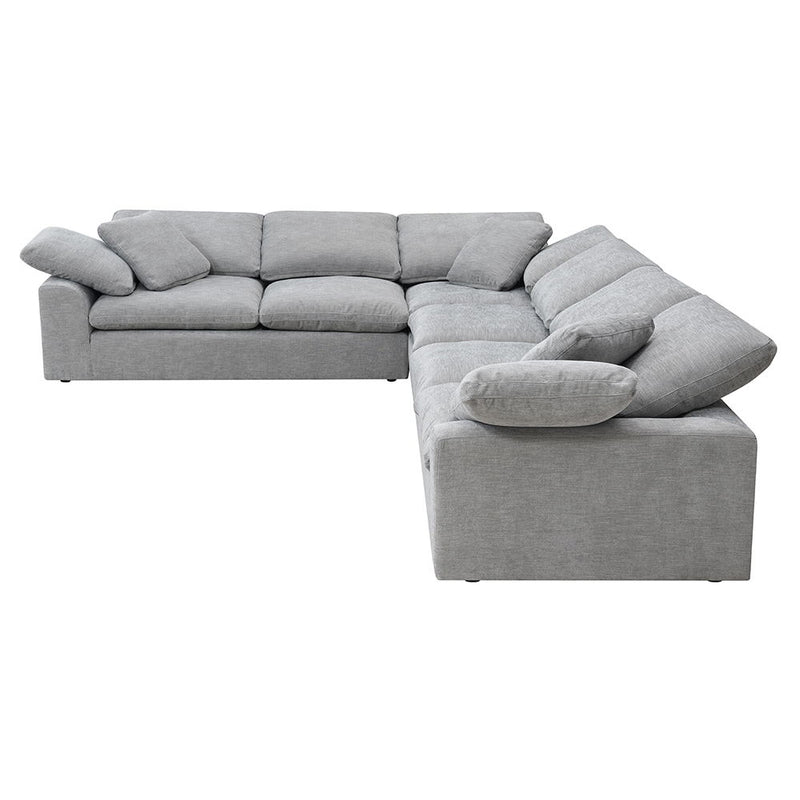 Naveen - Sectional Sofa With 6 Pillows - Gray Linen