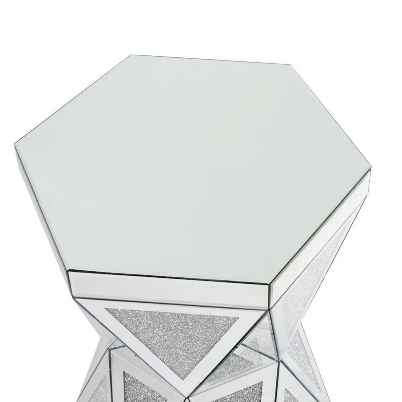 Noralie - 71" X 39" Dining Table - Mirrored & Faux Diamonds