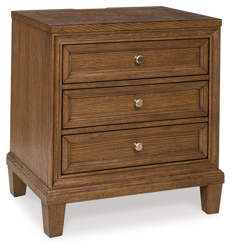 Jorlaina - Three Drawer Night Stand - Brown