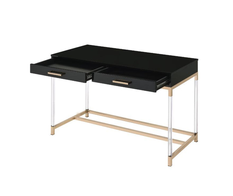 Adiel - Desk - Black & Gold Finish