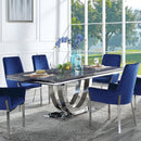 Cambrie - Dining Table With Engineered Stone Top - Engineered Stone Top & Mirrored Silver