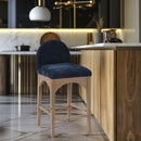 Waldorf - Chenille Stool With Natural Legs