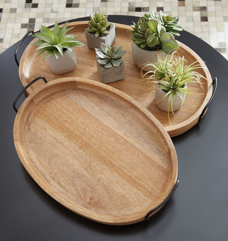 Jocelyne - Brown / Black - Tray Set (Set of 2)