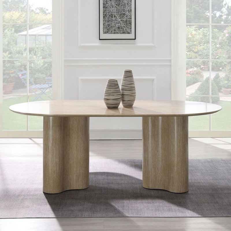 Jirina - Dining Table - Travertine Pattern