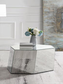 Capella - Mirrored Abstract Geometric Coffee Table - Silver
