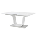 Kamaile - Dining Table With Leaf - White High Gloss
