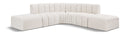 Arc - Boucle Fabric 6 Piece Corner Modular Sofa