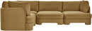 Hammond - Velvet Performance Fabric Upholstered 4 Piece Sectional