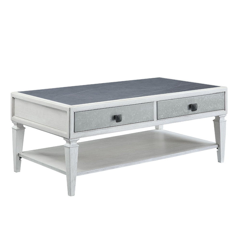 Katia - Coffee Table - Rustic Gray & Weathered White