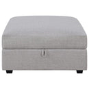 Cambria - Square Upholstered Storage Ottoman - Gray