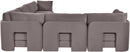 Hammond - Velvet Performance Fabric Upholstered 6 Piece Corner Sectional