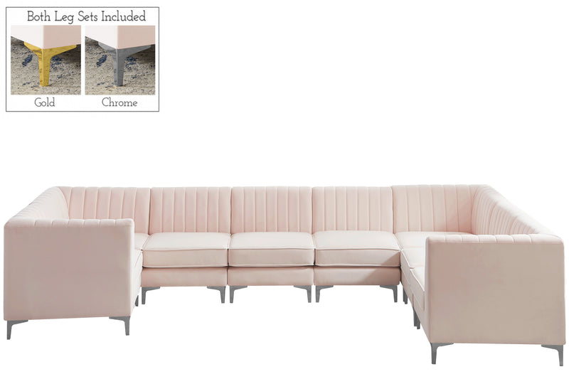 Alina - Modular Sectional 8 Piece - Pink - Fabric