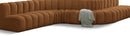 Arc - Velvet 8 Piece Curved Modular Sofa - Saddle