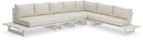 Maldives - 5 Piece Water Resistant Outdoor Patio Modular Sectional With White Base